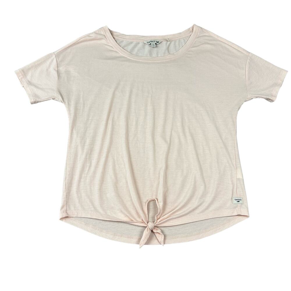 Toad&Co Swifty Tie Tee Womens Small Pink Short Sleeve Front Knot Top